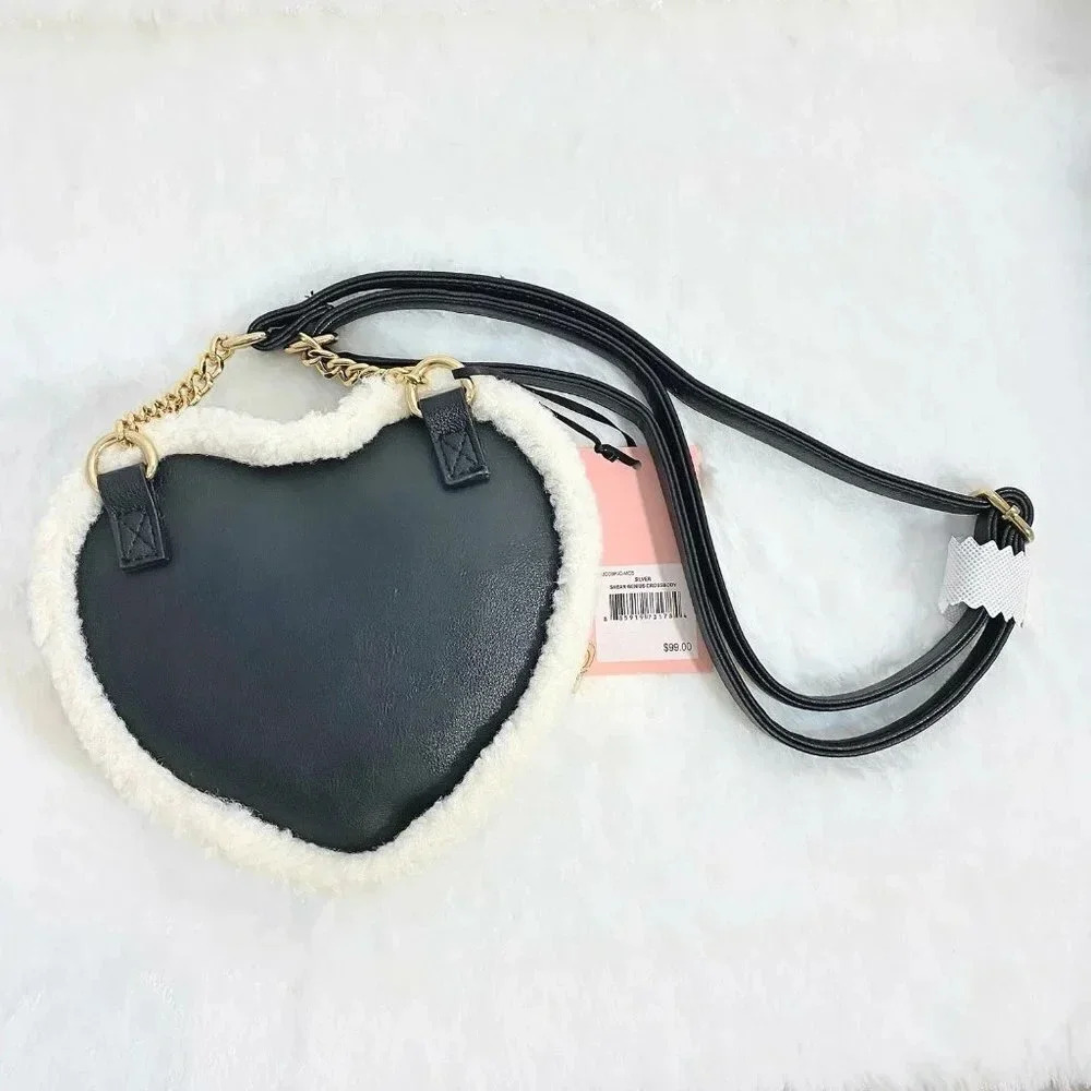 Juicy Couture Silver Black Shear Genius Iridescent Metallic Heart Shape Bag NWT - Picture 7 of 9